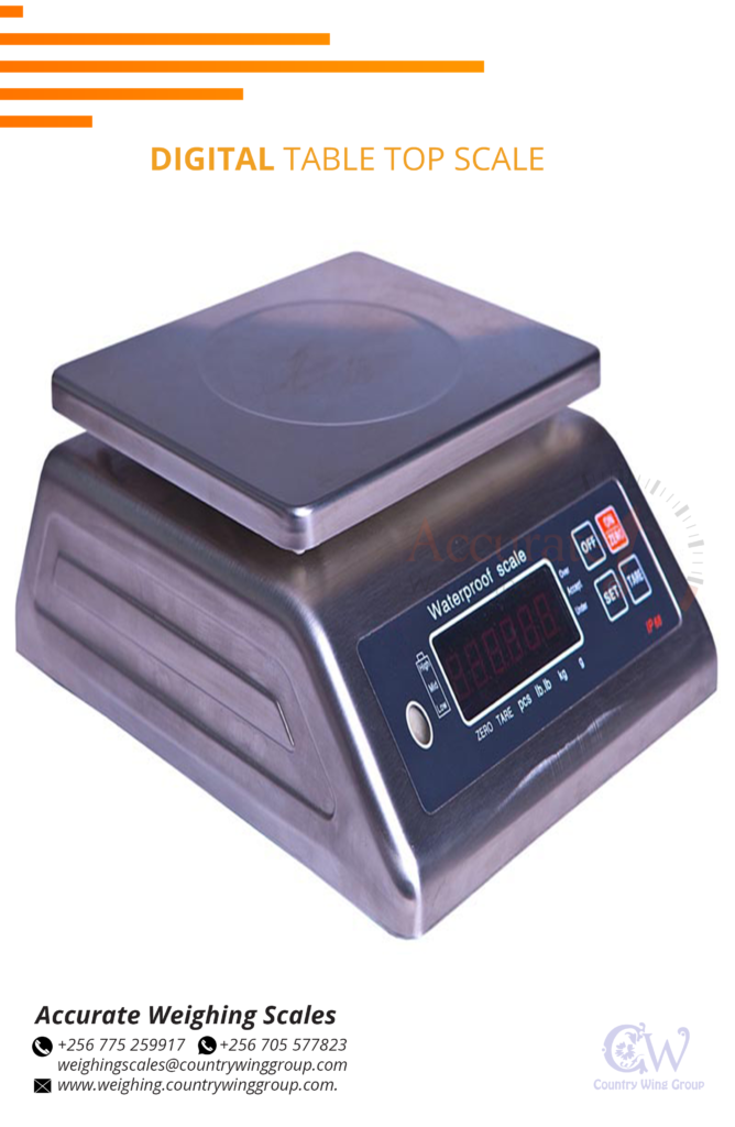 Aqua proof table scale